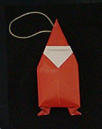 origami Santa claus ornament gift tag