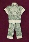money origami shirt pants