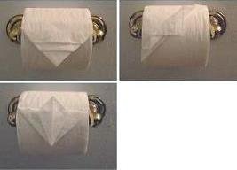 origami toilet paper