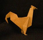 origami birds rooster chicken