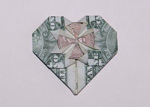 dollar bill origami heart