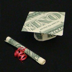dollar bill graduation mortarboard