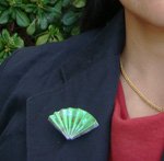 origami fan brooch