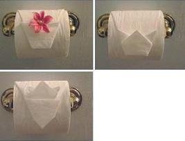 origami toilet paper