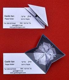 business card origami