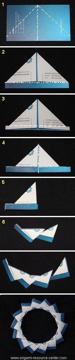 business card origami