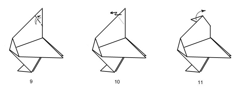 paper origami chicken bird