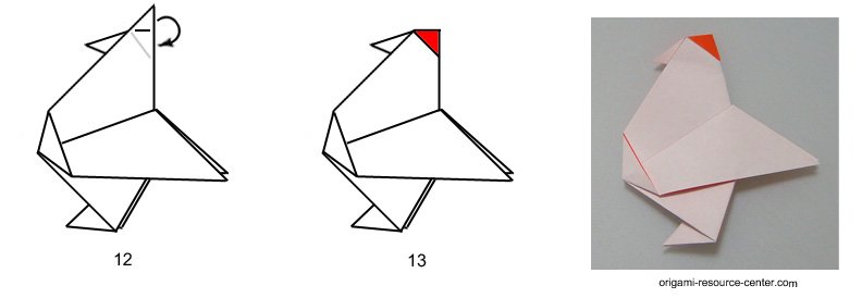 paper origami chicken bird