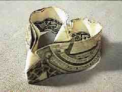 dollar bill money valentine heart